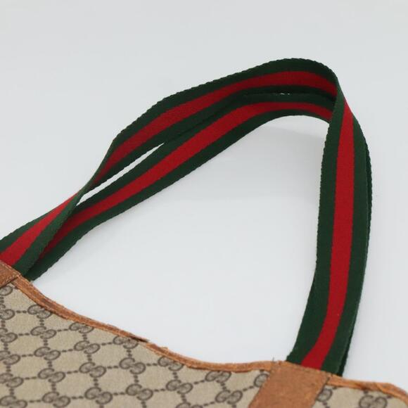 GUCCI GG Supreme Web Sherry Line Tote Bag Pvc Beige Gold 39 002 39 002 - Picture 8 of 16